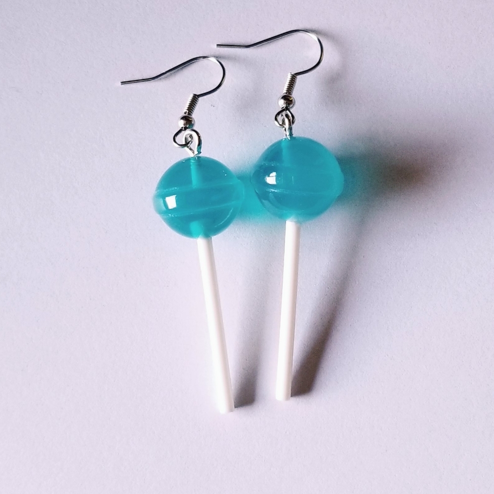 Blue Lollipop Earrings (4 for $20) - Picture 1 of 1